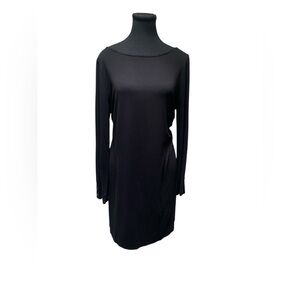 White House Black Market Classic Black Long Sleeve Dress GUC L